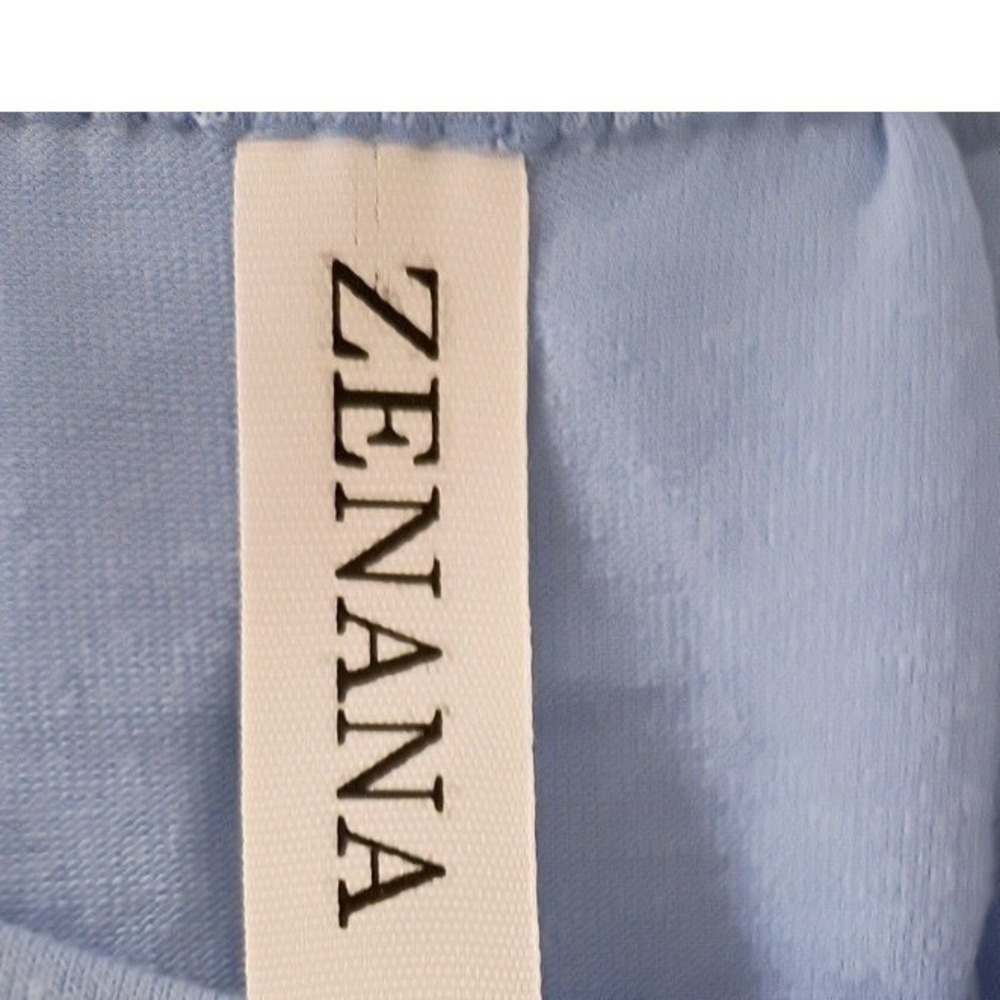 NWT ZENANA Periwinkle Blue Pleated Flowy Cami Tank S Boho Lightweight Relax Fit - Picture 4 of 9